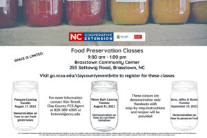 Cover photo for Food Preservation Class Offered!