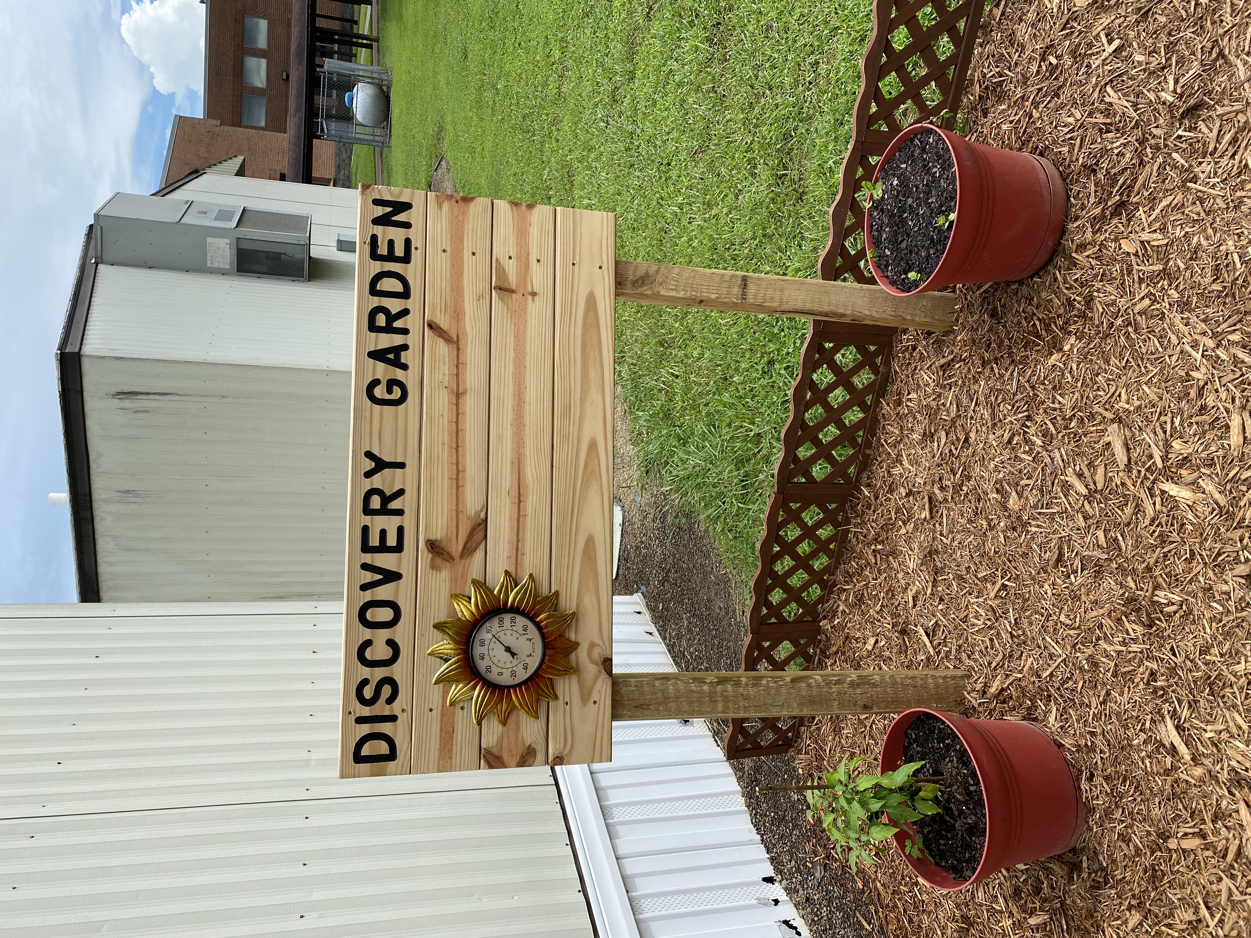 Wooden sign for a garden