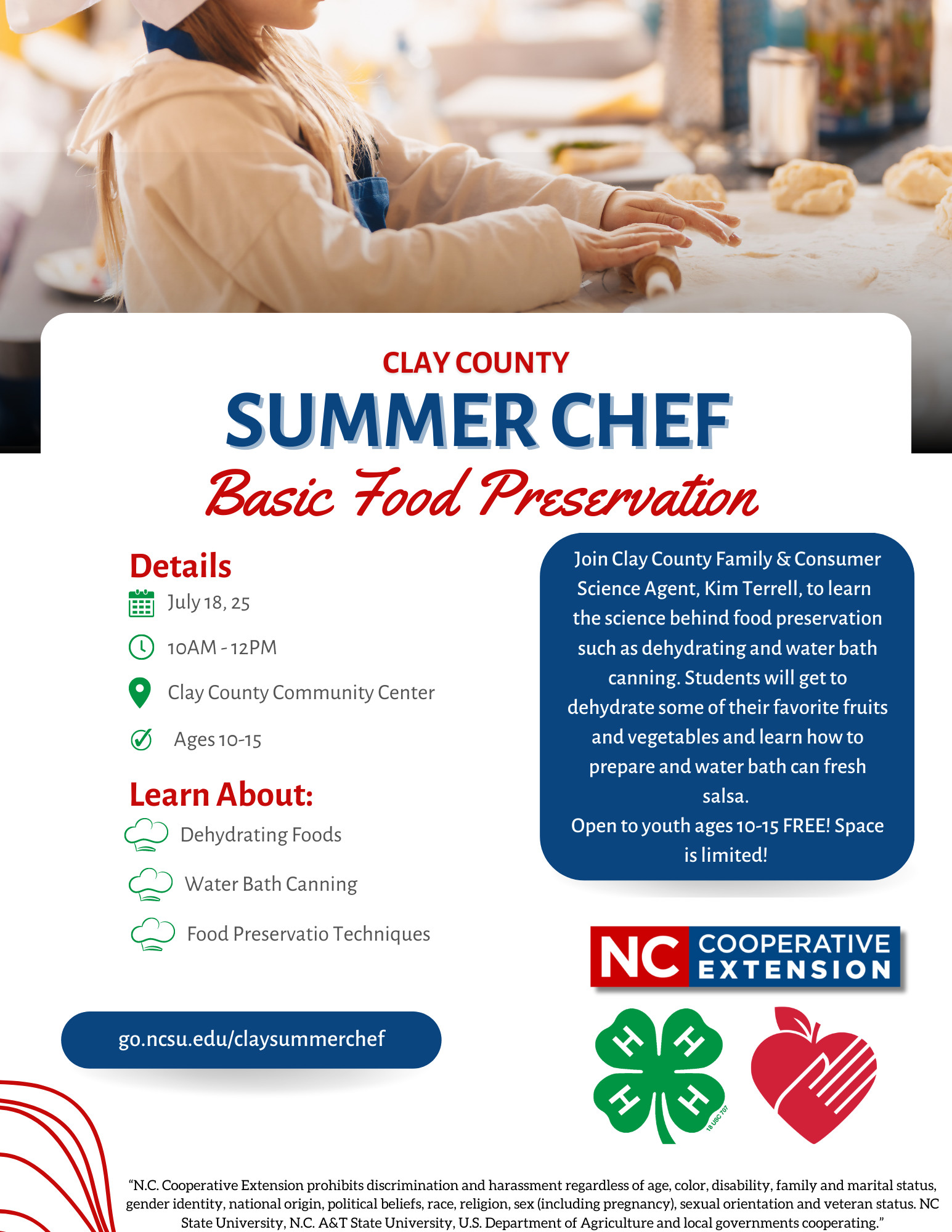Clay County Summer Chef, Basic Food Preservation
