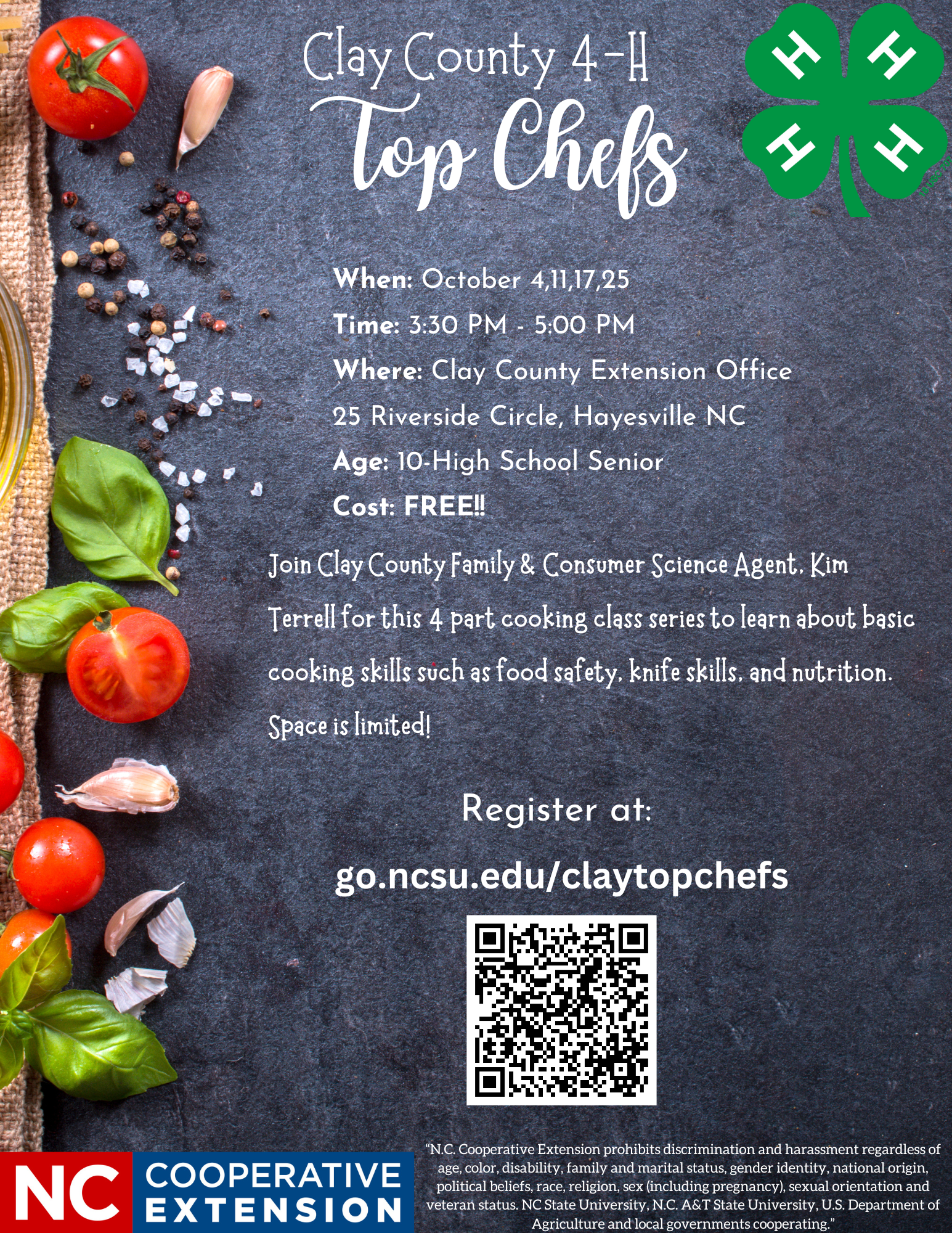 Clay County 4-H Top Chefs Flyer