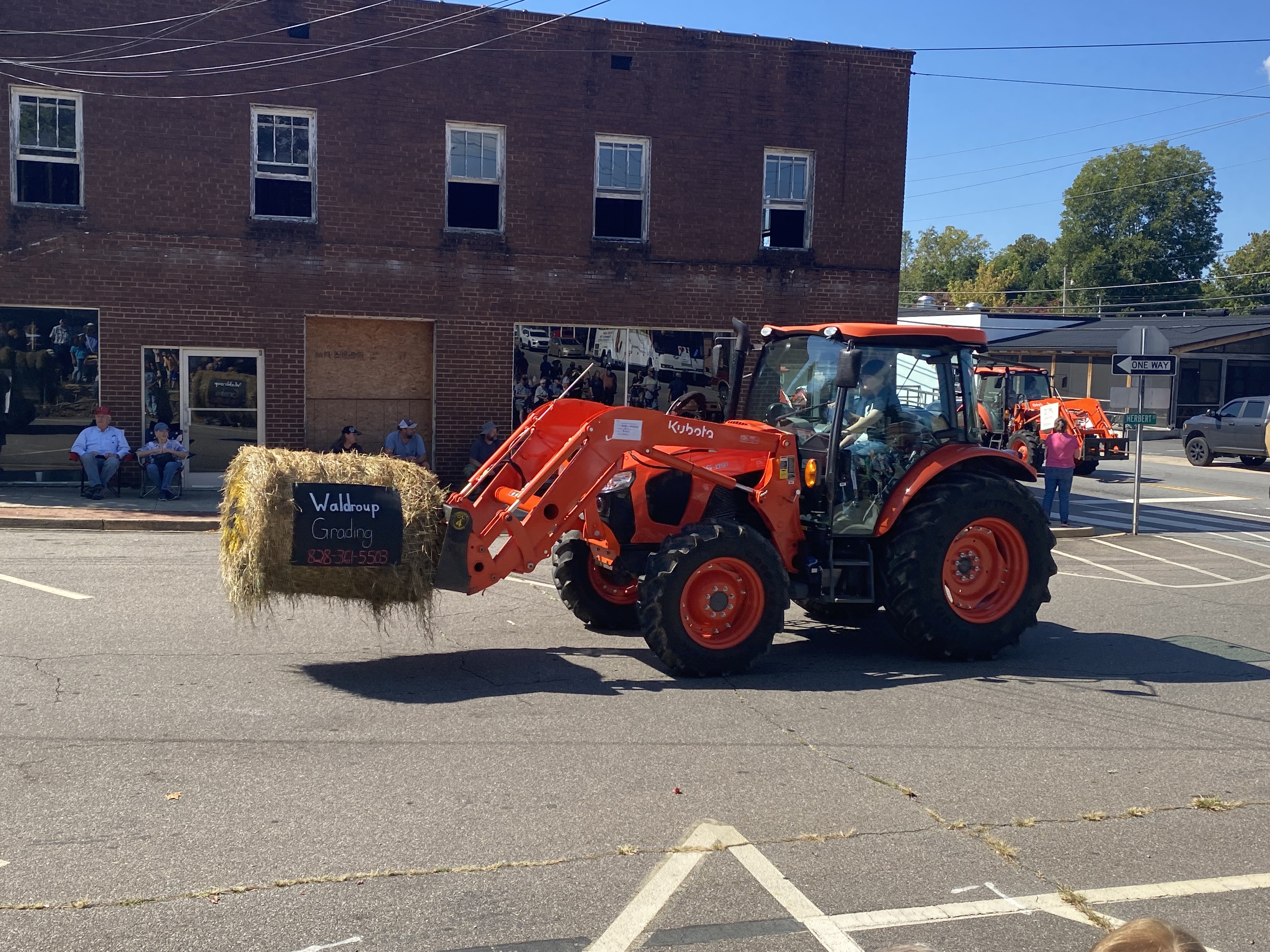 tractor with hay bale