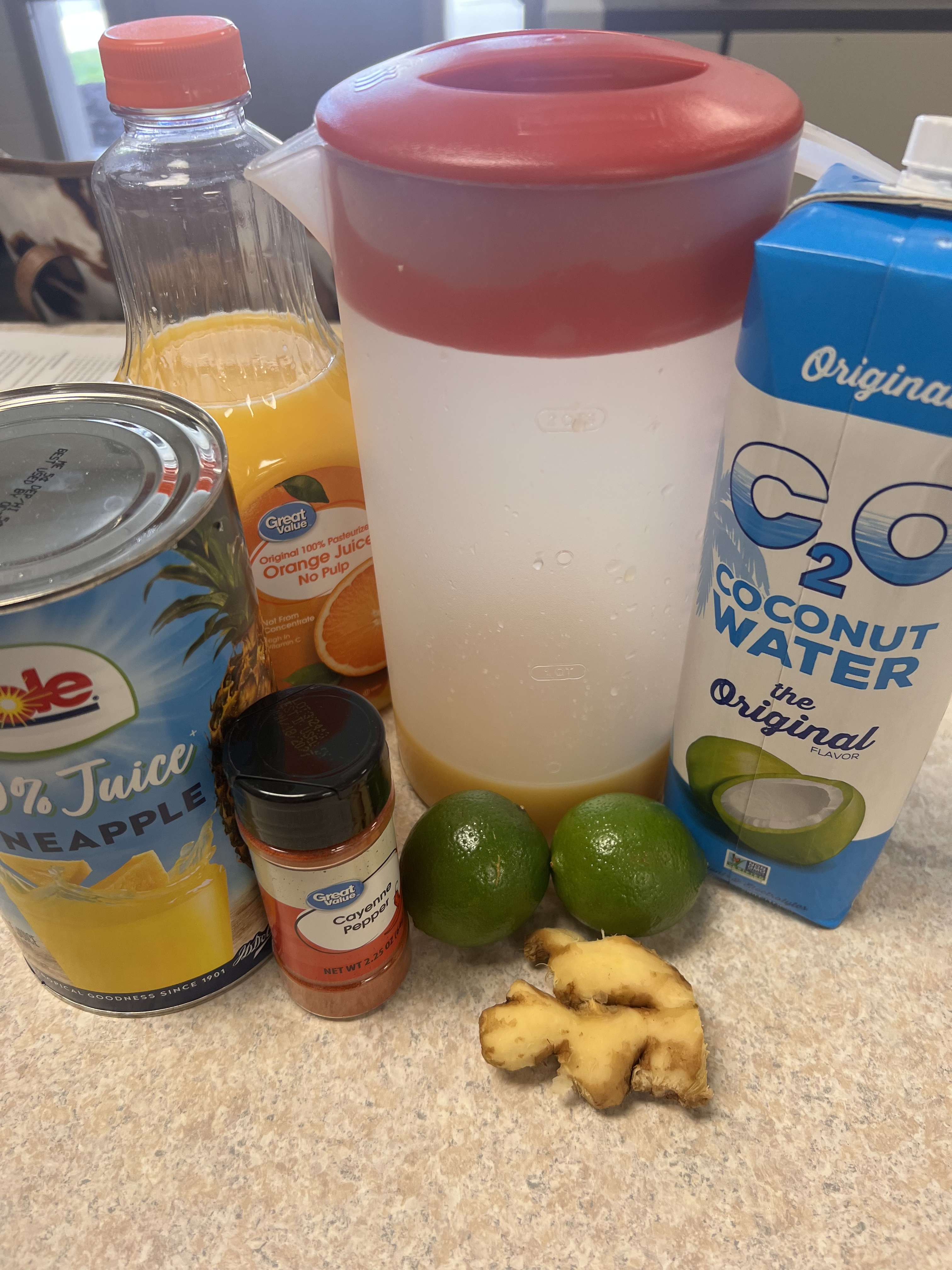 Ingredients for health shots.