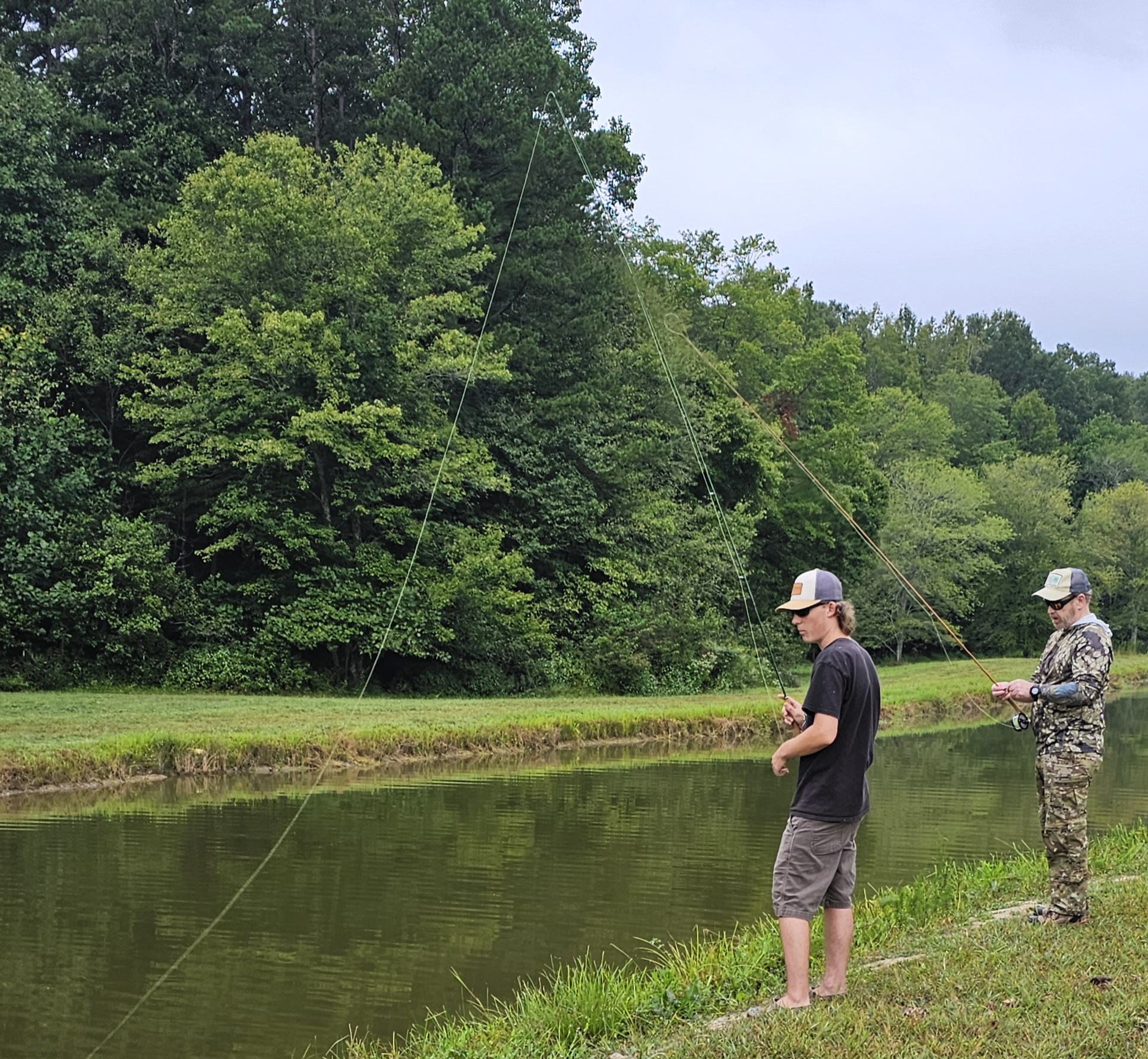 Zeke Rogers and Greg Charles fishing