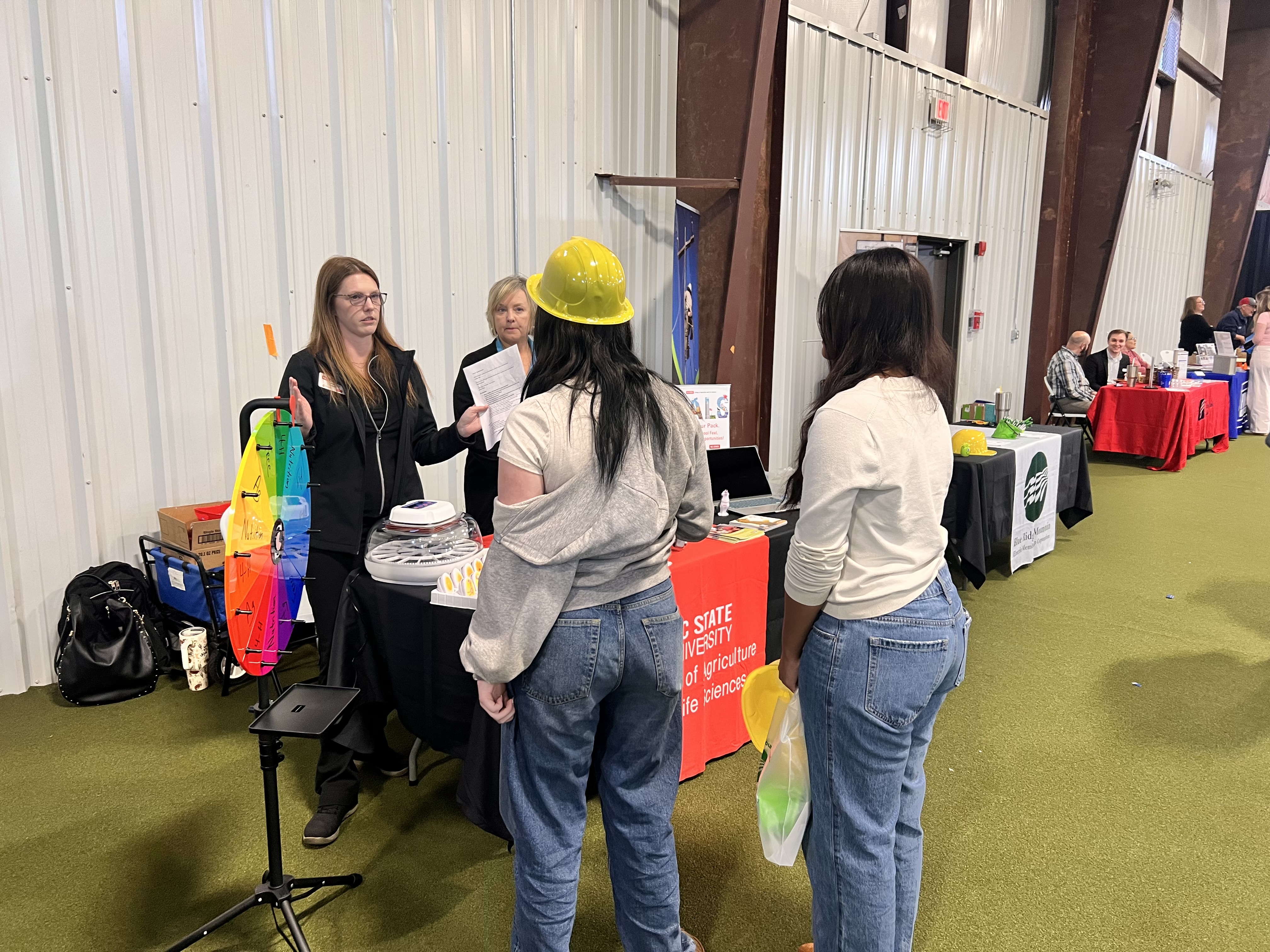 Students talk to Extension Agents about a future career.